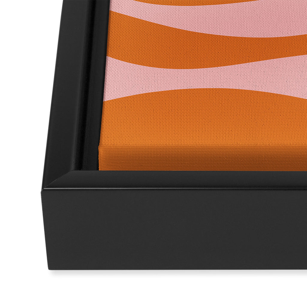 Smooth Waves Pink and Orange Framed Canvas Print Gallery Image 3