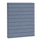 Smudgy Dots Painted Double Stripes Pattern in Stone Blue and Cream Canvas Print Gallery Image 8