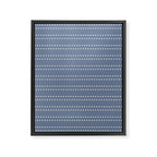 Smudgy Dots Painted Double Stripes Pattern in Stone Blue and Cream Framed Canvas Print Gallery Image 8