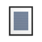 Smudgy Dots Painted Double Stripes Pattern in Stone Blue and Cream Framed Art Print Gallery Image 6