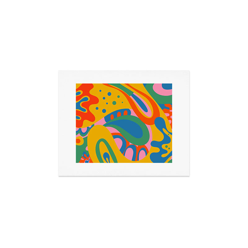 So Trippy Retro Psychedelic Abstract Pattern 2 in Rainbow Pop Colors Art Print Gallery Image 1