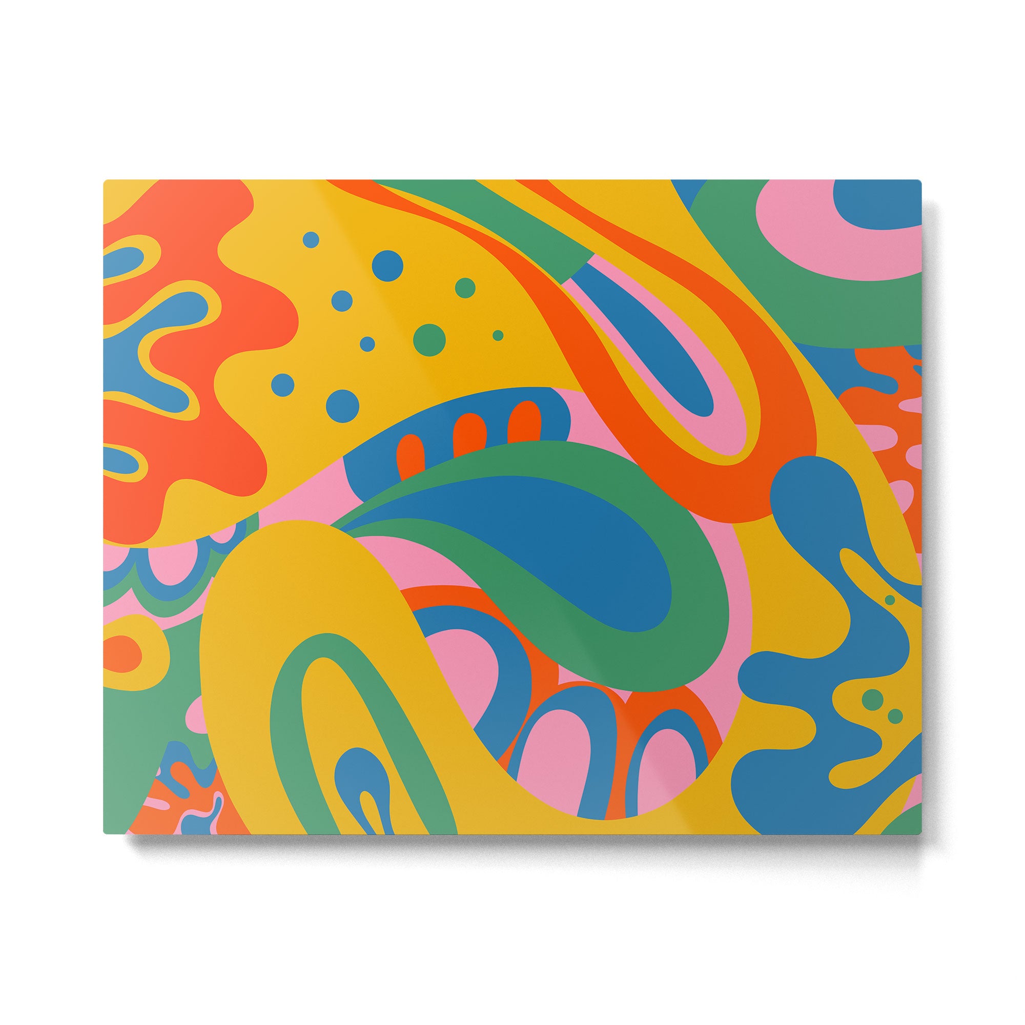So Trippy Retro Psychedelic Abstract Pattern 2 in Rainbow Pop Colors Metal Print Gallery Image 4