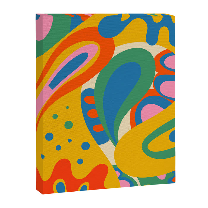 So Trippy Retro Psychedelic Abstract Pattern in Rainbow Pop Colors Canvas Print Gallery Image 1