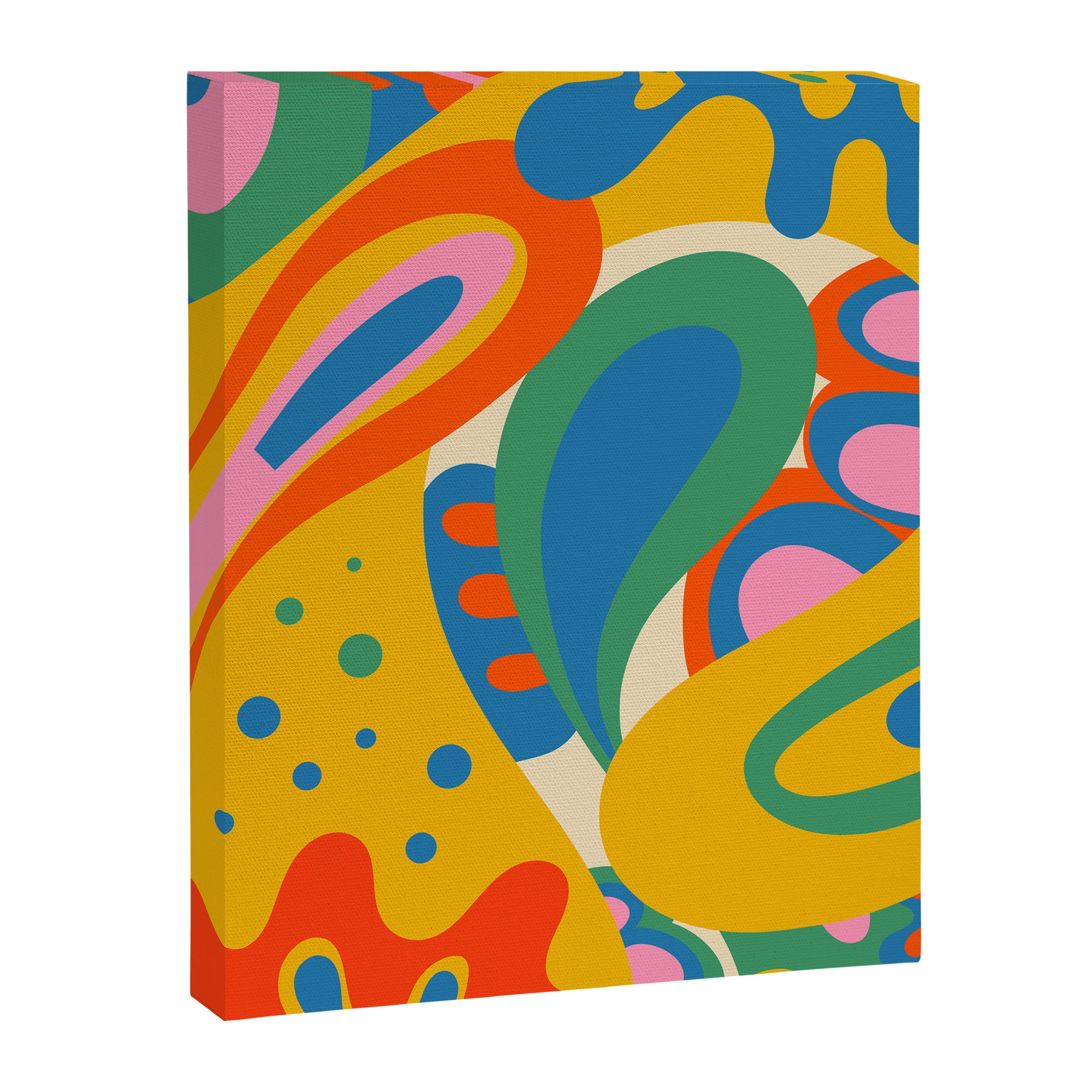 So Trippy Retro Psychedelic Abstract Pattern in Rainbow Pop Colors Canvas Print Gallery Image 6