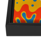 So Trippy Retro Psychedelic Abstract Pattern in Rainbow Pop Colors Framed Canvas Print Gallery Image 3