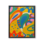So Trippy Retro Psychedelic Abstract Pattern in Rainbow Pop Colors Framed Canvas Print Gallery Image 6