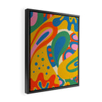 So Trippy Retro Psychedelic Abstract Pattern in Rainbow Pop Colors Framed Canvas Print Gallery Image 2