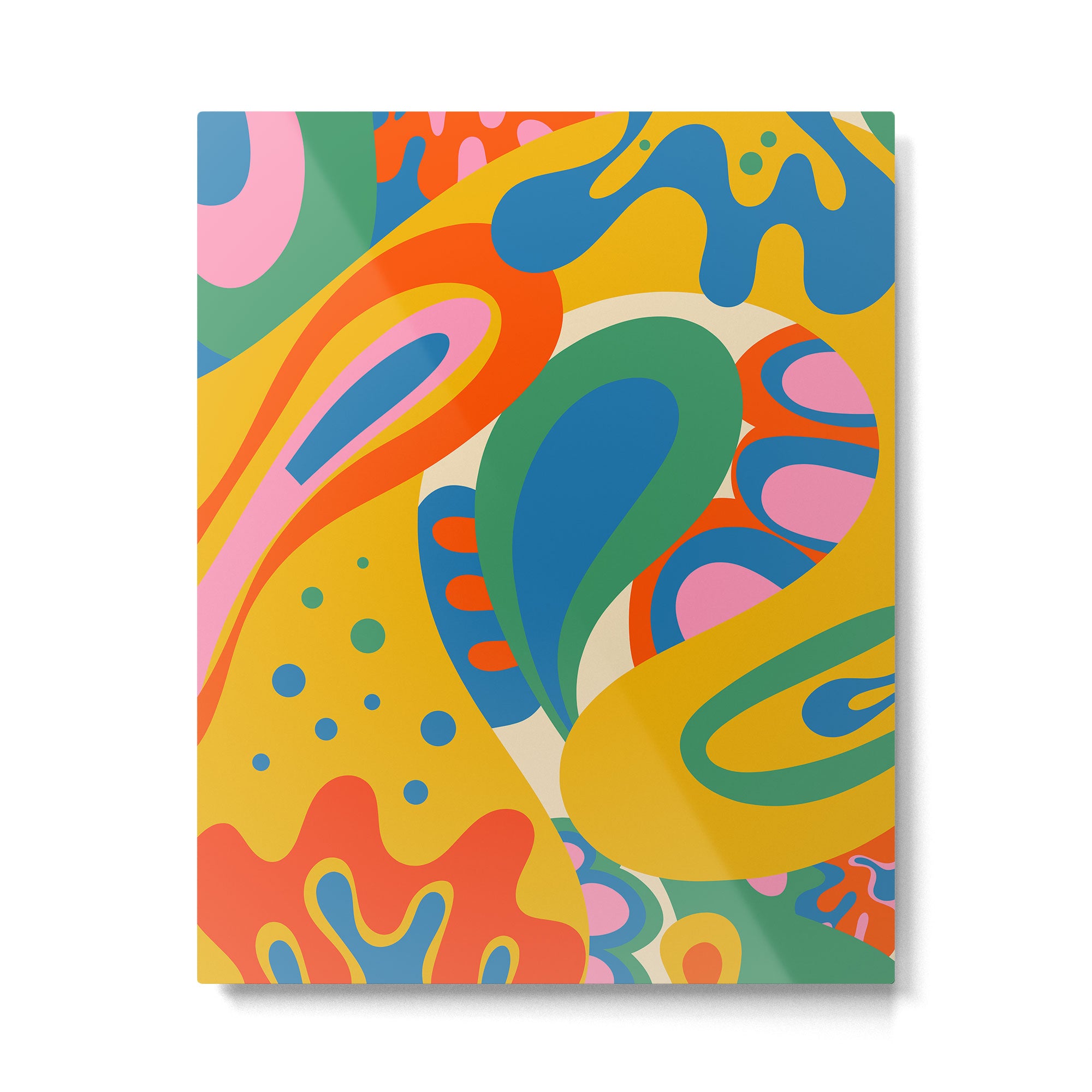 So Trippy Retro Psychedelic Abstract Pattern in Rainbow Pop Colors Metal Print Gallery Image 4