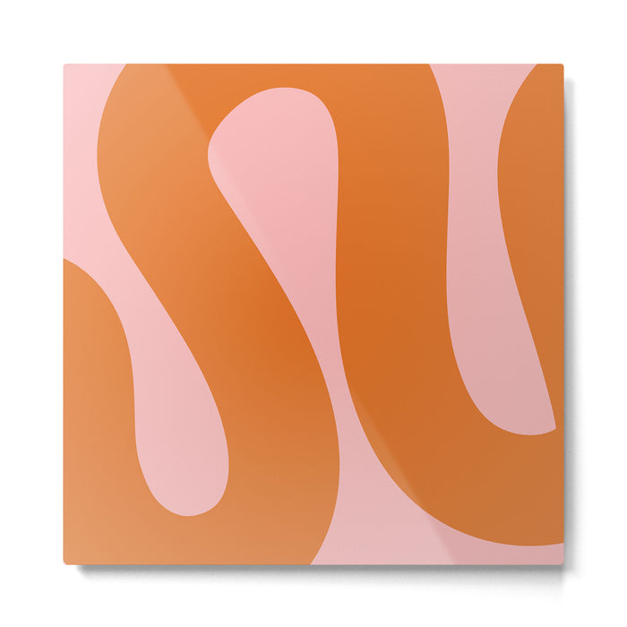 Soft and Groovy Pink and Orange  Metal Print Gallery Image 1