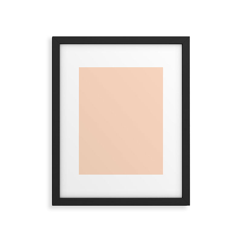 Soft Apricot Buff Solid Color Framed Art Print Gallery Image 6