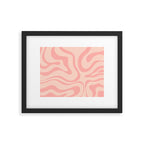 Soft Blush Pink Liquid Swirl Modern Abstract Pattern Framed Art Print Gallery Image 6