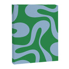 Soft Curves Retro Contemporary Abstract Pattern in Green and Light Blue Canvas Print Gallery Image 8