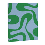 Soft Curves Retro Modern Abstract Pattern in Green and Light Blue Canvas Print Gallery Image 8