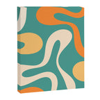 Soft Curves Retro Modern Abstract Pattern Teal Orange Yellow Canvas Print Gallery Image 8