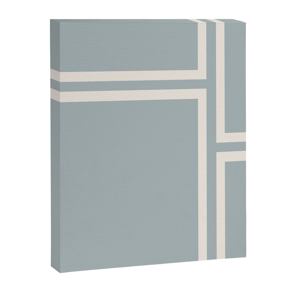 Soft Deco Minimalist Pattern in Light Blue-Gray and Cream Canvas Print Gallery Image 8