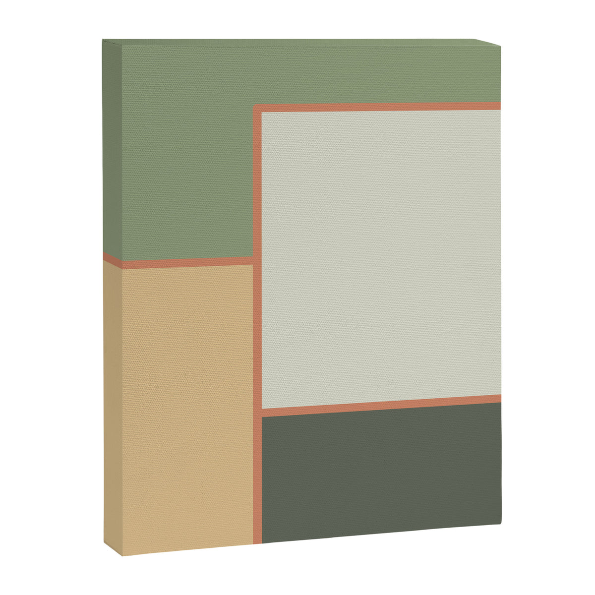 Soft Geometrics Minimalist Mid-century Geo Pattern in Sage Green and Apricot Canvas Print Gallery Image 8