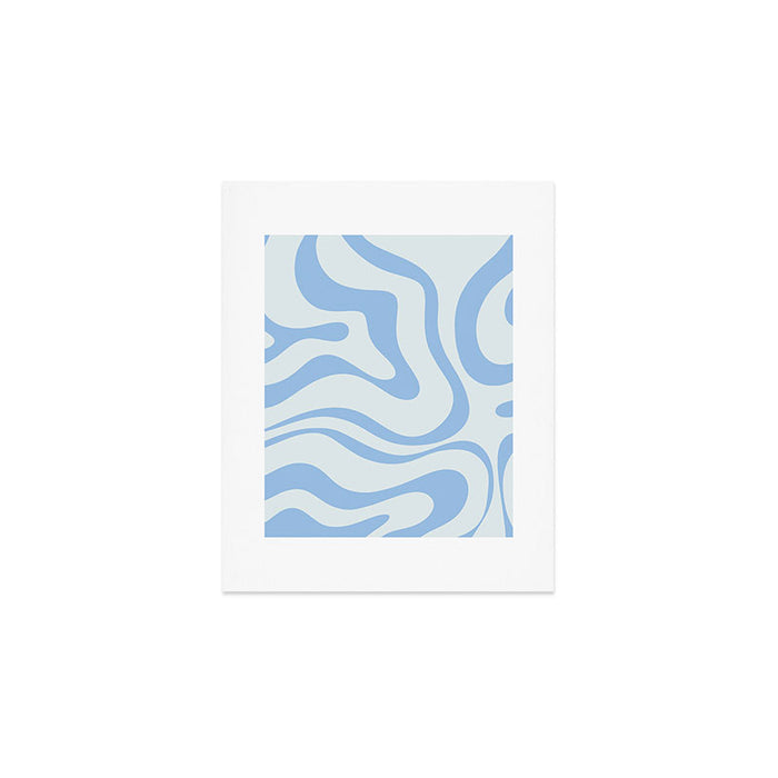 Soft Liquid Swirl Abstract Pattern Square in Powder Blue Art Print Gallery Image 1