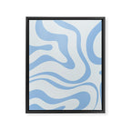 Soft Liquid Swirl Abstract Pattern Square in Powder Blue Framed Canvas Print Gallery Image 8