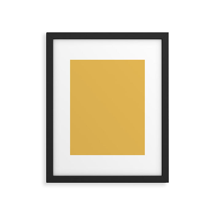 Soft Mustard Solid Framed Art Print Gallery Image 1