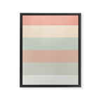 Soft Stripes Broad Stripe Pattern in Peachy Blush Pink, Cream, and Pale Celadon Aqua Mint Framed Canvas Print Gallery Image 6