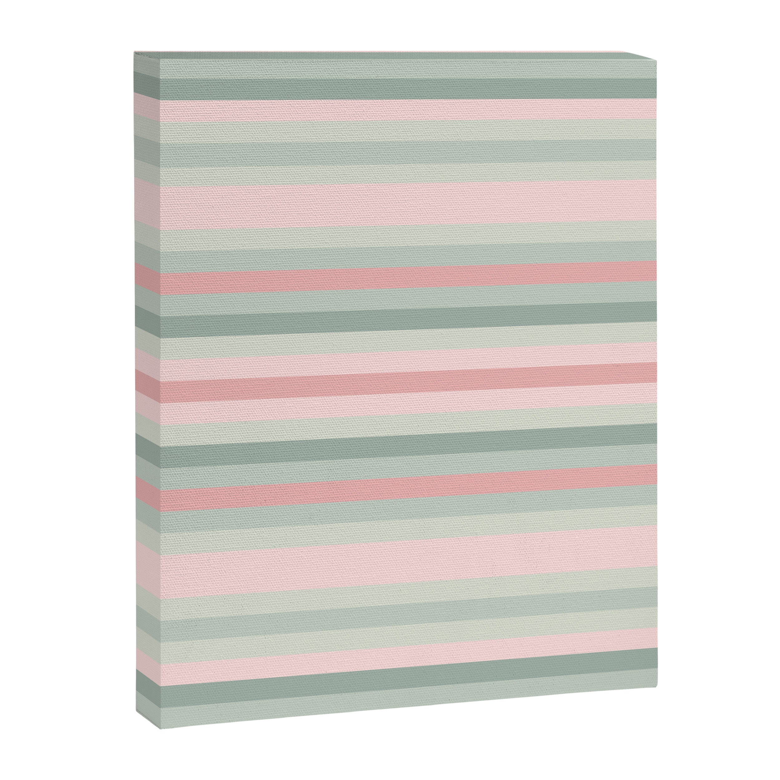 Soft Stripes Pattern in Eucalyptus Green and Blush Pink Canvas Print Gallery Image 8