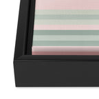 Soft Stripes Pattern in Eucalyptus Green and Blush Pink Framed Canvas Print Gallery Image 3