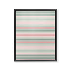 Soft Stripes Pattern in Eucalyptus Green and Blush Pink Framed Canvas Print Gallery Image 8