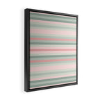 Soft Stripes Pattern in Eucalyptus Green and Blush Pink Framed Canvas Print Gallery Image 2