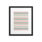 Soft Stripes Pattern in Eucalyptus Green and Blush Pink Framed Art Print Gallery Image 6