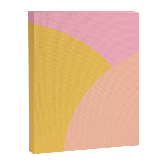 Soft Summer Pink and Mustard Minimalist Abstract Canvas Print Gallery Image 1