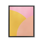 Soft Summer Pink and Mustard Minimalist Abstract Framed Canvas Print Gallery Image 8