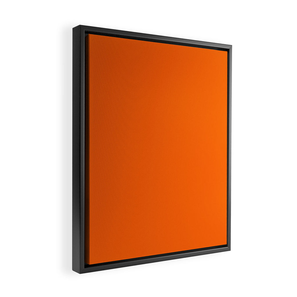 Solid Retro Orange Framed Canvas Print Gallery Image 2