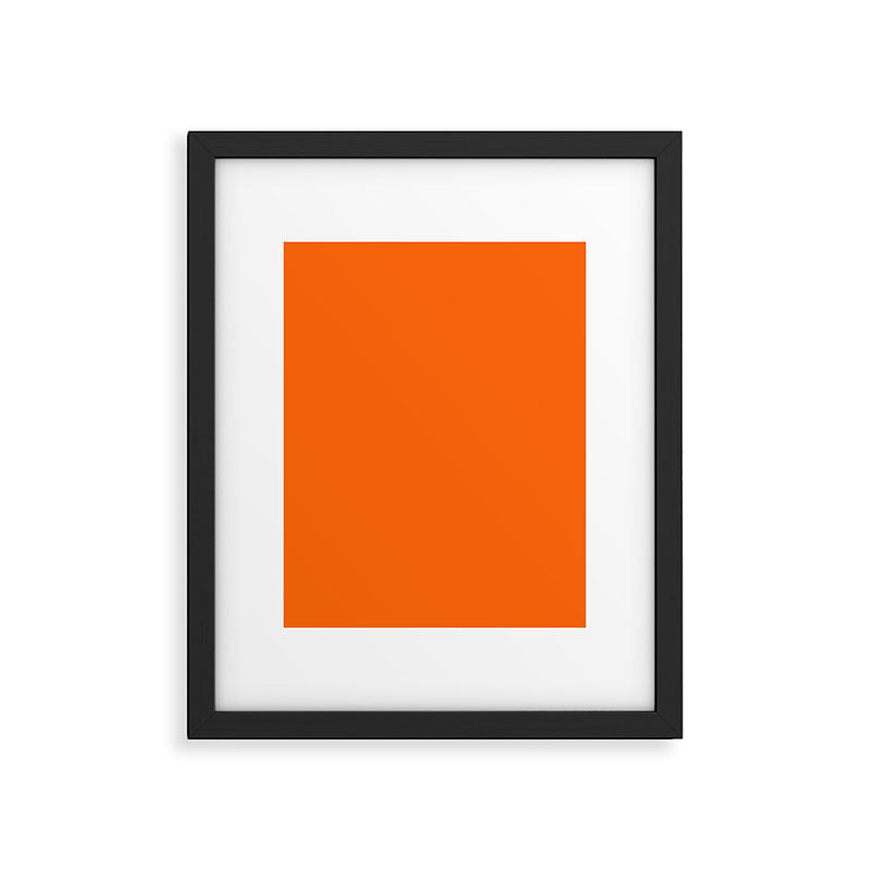 Solid Retro Orange Framed Art Print Gallery Image 6