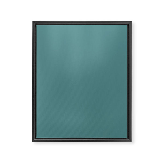 Solid Teal / Blue-Green Solid Color Framed Canvas Print Gallery Image 1