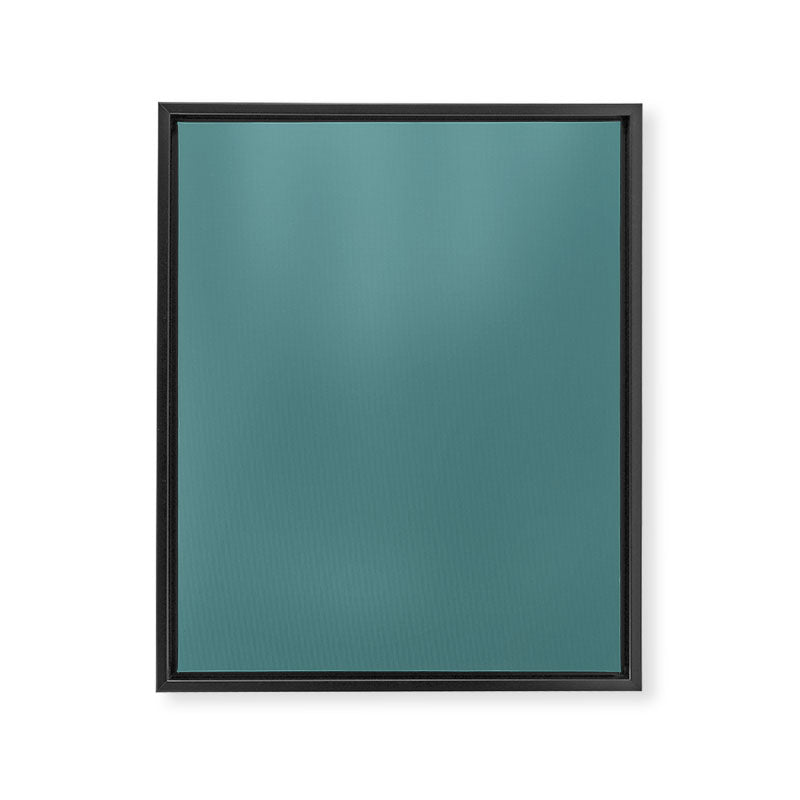 Solid Teal / Blue-Green Solid Color Framed Canvas Print Gallery Image 8