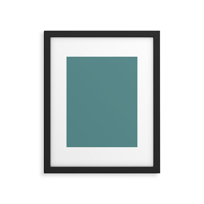 Solid Teal / Blue-Green Solid Color Framed Art Print Gallery Image 6