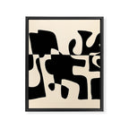 Solidarity - Minimal Abstract in Black and Cream Framed Canvas Print Gallery Image 6