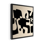 Solidarity - Minimal Abstract in Black and Cream Framed Canvas Print Gallery Image 2