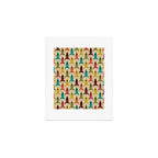 Space Age Rocket Ships - Atomic Age Mid-Century Modern Pattern in Mid Mod Colors on Beige Art Print Gallery Image 1