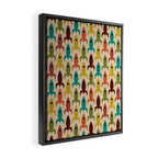 Space Age Rocket Ships - Atomic Age Mid-Century Modern Pattern in Mid Mod Colors on Beige Framed Canvas Print Gallery Image 2