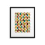 Space Age Rocket Ships - Atomic Age Mid-Century Modern Pattern in Mid Mod Colors on Beige Framed Art Print Gallery Image 6