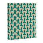 Space Age Rocket Ships - Atomic Age Mid-Century Modern Pattern in Teal and Mid Mod Beige Canvas Print Gallery Image 8