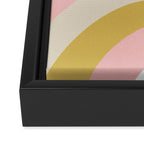 Splendid Rainbow in Golden Mustard Yellow, Pink, Taupe, and White Framed Canvas Print Gallery Image 3