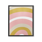 Splendid Rainbow in Golden Mustard Yellow, Pink, Taupe, and White Framed Canvas Print Gallery Image 8