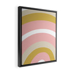 Splendid Rainbow in Golden Mustard Yellow, Pink, Taupe, and White Framed Canvas Print Gallery Image 2