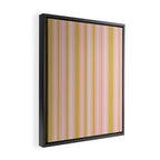 Splendid Stripes - Retro Modern Stripe Pattern in Gold, Pink, and Mushroom Framed Canvas Print Gallery Image 2