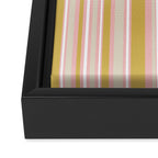 Splendid Stripes - Retro Modern Stripe Pattern in Gold, Pink, White, and Mushroom Framed Canvas Print Gallery Image 3