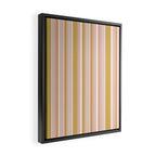 Splendid Stripes - Retro Modern Stripe Pattern in Gold, Pink, White, and Mushroom Framed Canvas Print Gallery Image 2