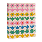 Spring Flower Stripes Cute and Cheerful Floral Pattern Pink Blue Green Mustard Yellow Canvas Print Gallery Image 8