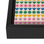 Spring Flower Stripes Cute Cheerful Colorful Mini Floral Pattern Framed Canvas Print Gallery Image 3